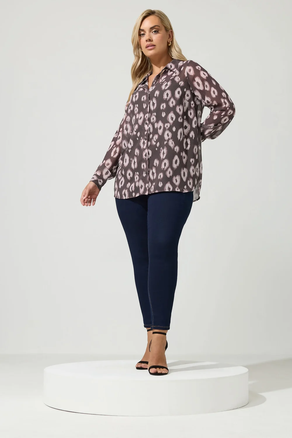 Yours London Curve Brown Animal Print Shirt - 12 Image 3