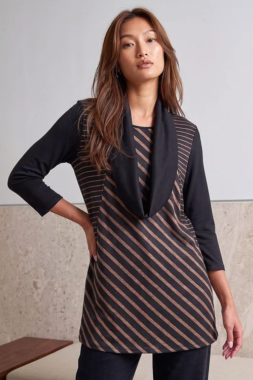 Roman Black Snit Stripe Tunic - 18 Image 2