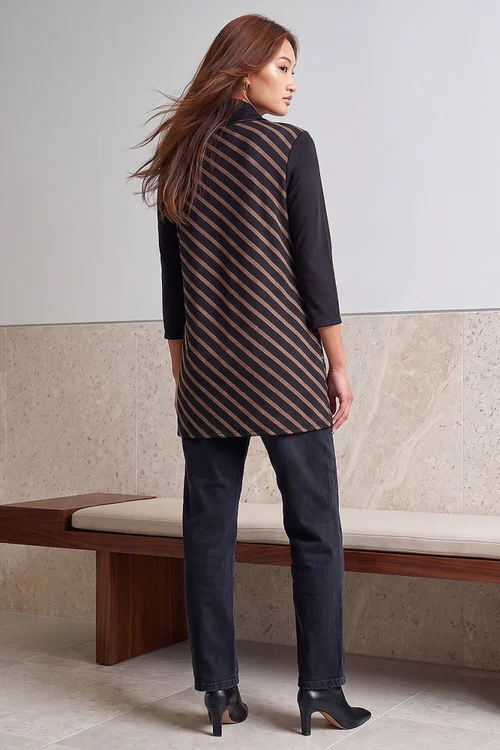 Roman Black Snit Stripe Tunic - 18 Image 4