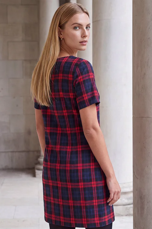 Roman Red Tartan Check Shift Dress - 20 Image 3