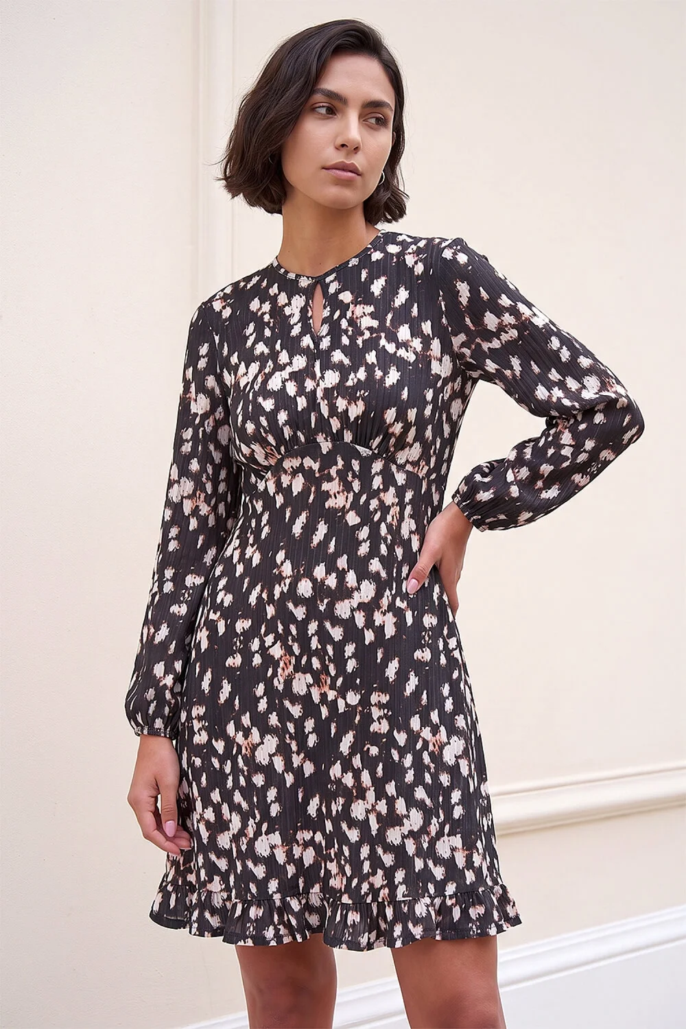 Roman Black Keyhole Frill Dress - 18 Image 1