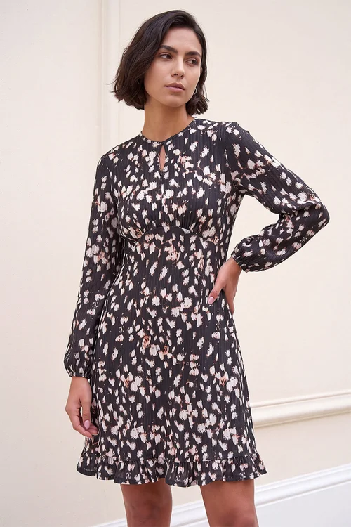 Roman Black Keyhole Frill Dress - 18 Image 1