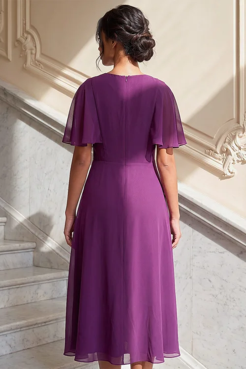 Roman Wine Petite Hotfix Cape Dress - 14 Image 3