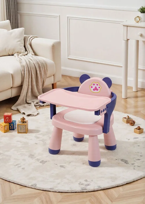 Kidkid Pink Lightweight Portable Baby Highchair with Tray 31x28x42cm - One Size Image 1