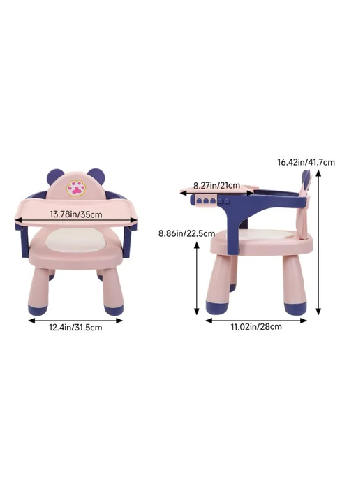 Kidkid Pink Lightweight Portable Baby Highchair with Tray 31x28x42cm - One Size Image 2