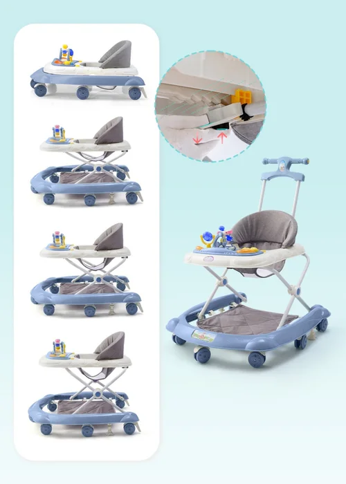 Kidkid Blue Foldable & Adjustable Baby Walker with Music 57x63x80cm - One Size Image 3