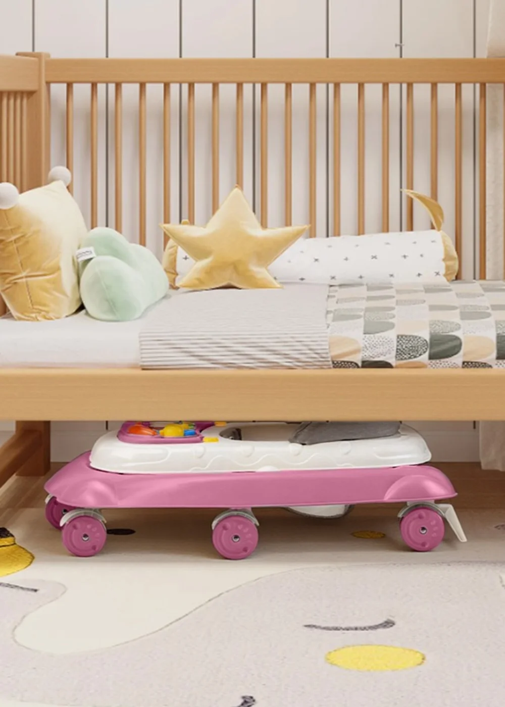 Kidkid Pink Foldable & Adjustable Baby Walker with Music 57x63x80cm - One Size Image 6