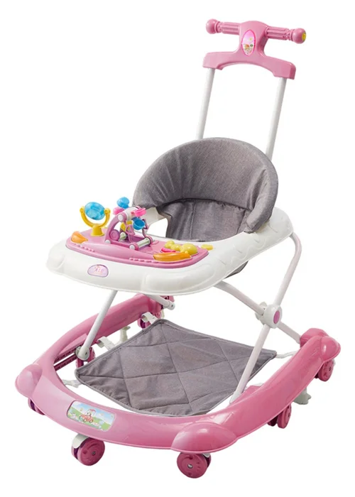 Kidkid Pink Foldable & Adjustable Baby Walker with Music 57x63x80cm - One Size Image 1