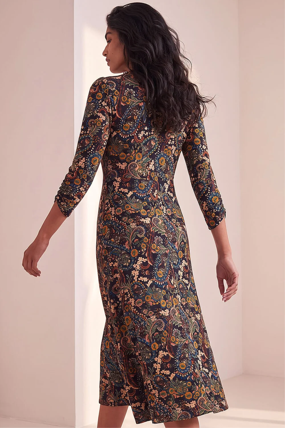 Roman Ochre Paisley Floral Midi Dress - 10 Image 3