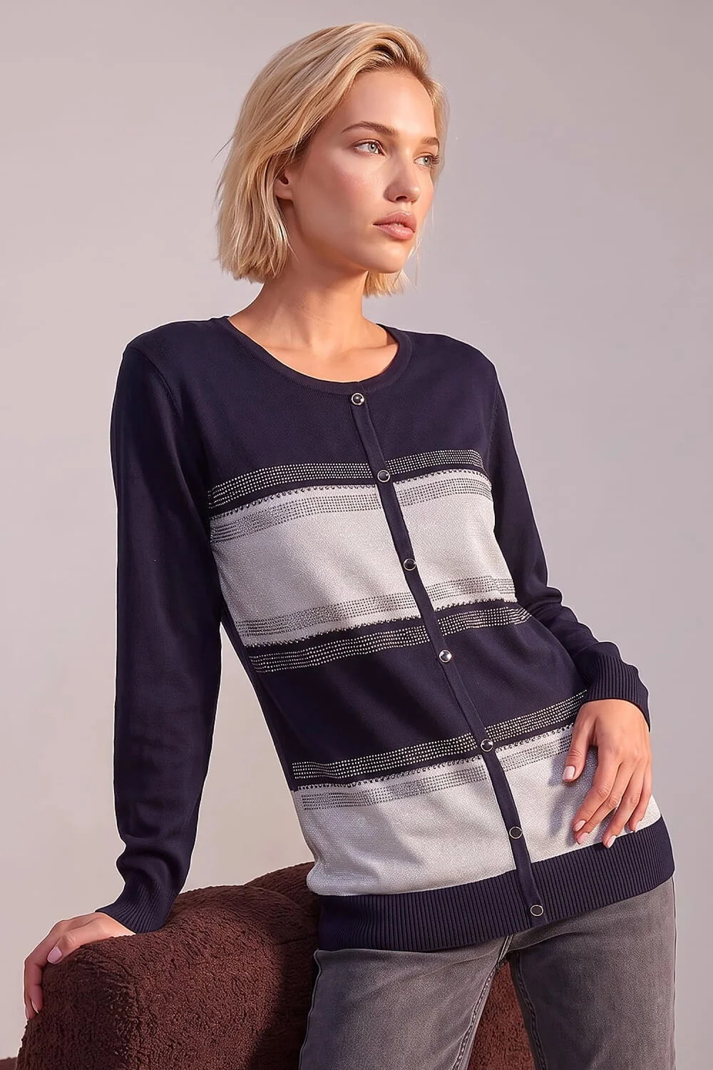 Roman Navy Sparkle Jumper - 10 Image 1