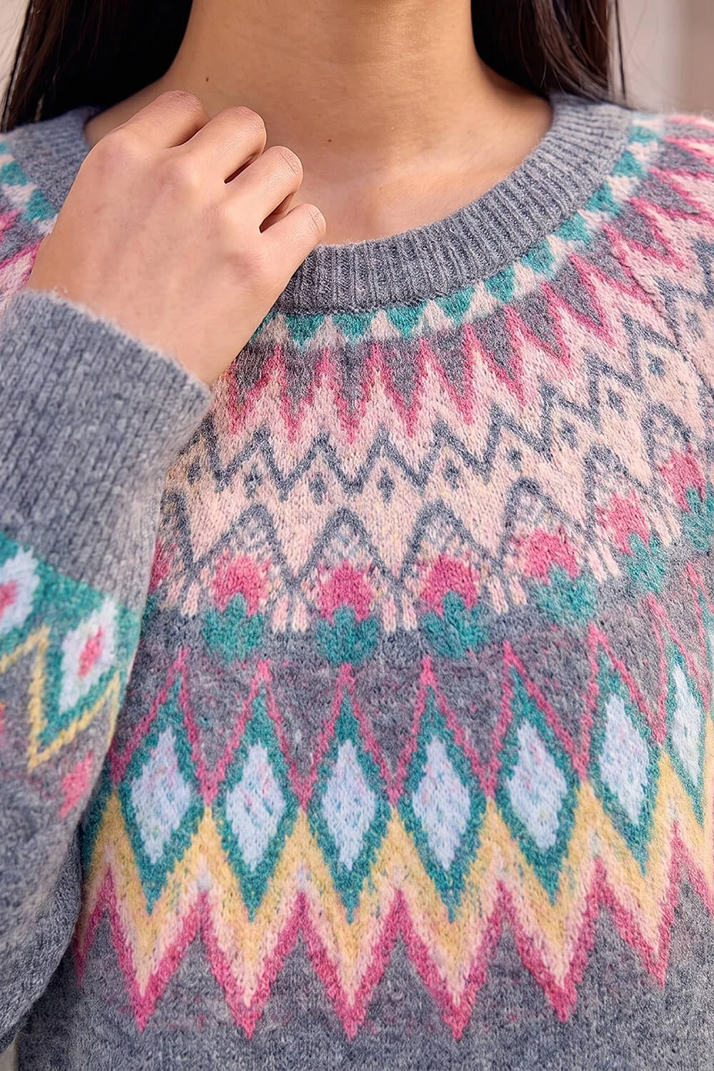 Roman Grey Fairisle Jumper - 18 Image 4