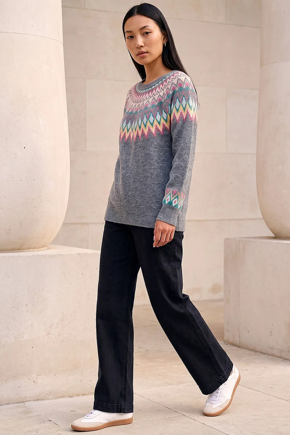 Roman Grey Fairisle Jumper - 18 Image 2