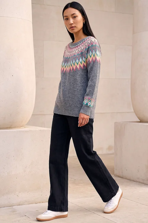 Roman Grey Fairisle Jumper - 18 Image 2