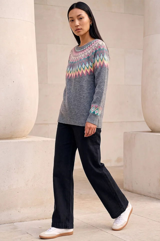 Roman Grey Fairisle Jumper
