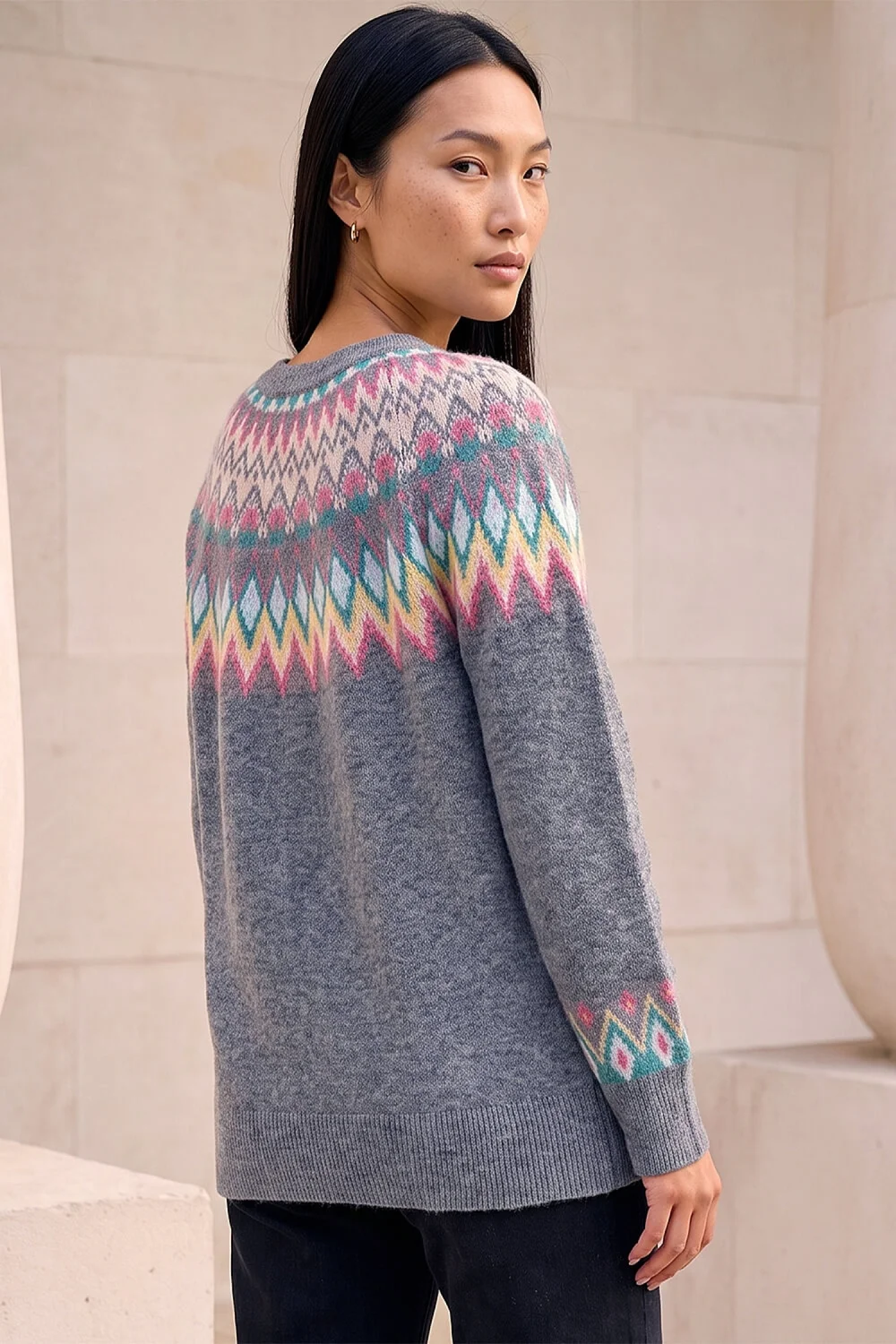 Roman Grey Fairisle Jumper - 18 Image 3