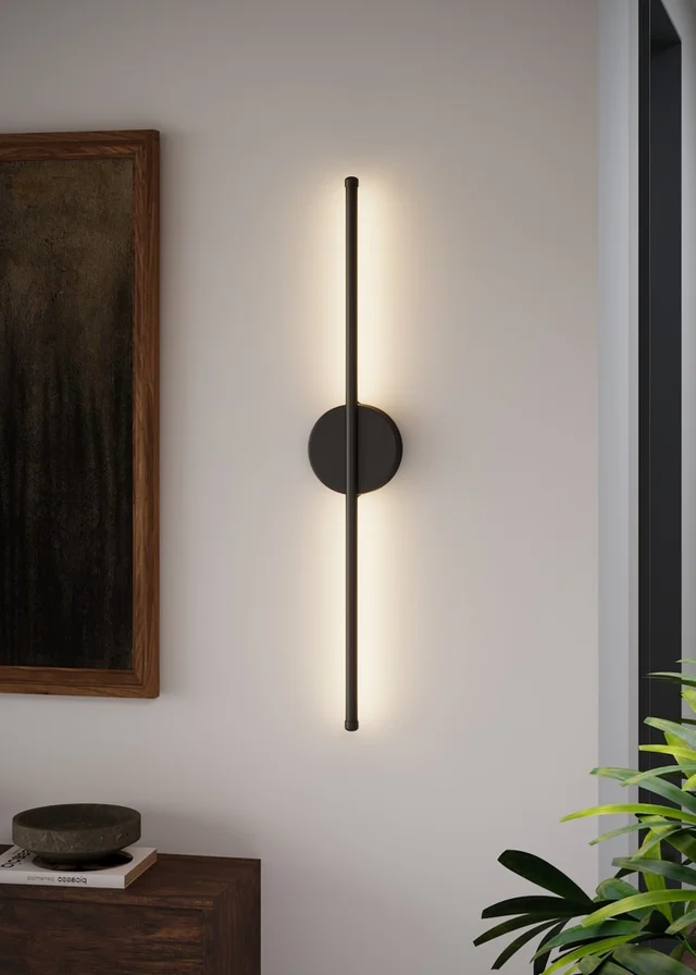 Kabinet Black Minimalistic Linear LED Wall Sconce 65x15x10cm