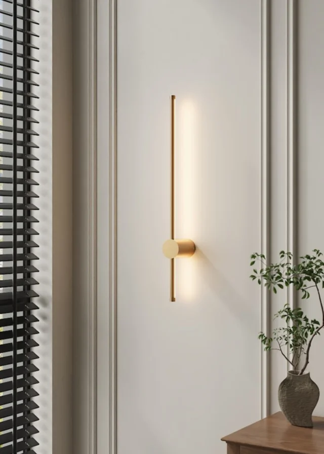 Kabinet Gold 360 Degree Rotatable LED Straight Wall Light 65x15x11cm