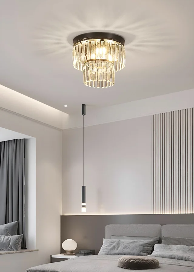 Kabinet Black Crystal Mount Ceiling Light 42x42x18cm