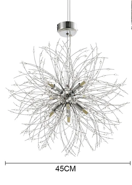 Kabinet Silver Firework Chandelier Hanging Pendant Ceiling Light 28x28x17cm - One Size Image 2