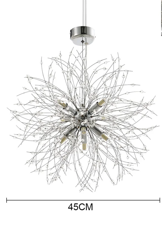 Kabinet Silver Firework Chandelier Hanging Pendant Ceiling Light 28x28x17cm