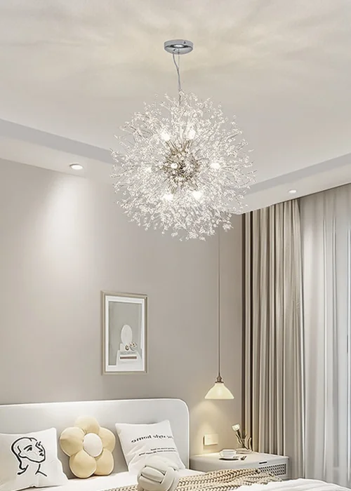 Kabinet Silver Firework Chandelier Hanging Pendant Ceiling Light 28x28x17cm - One Size Image 1