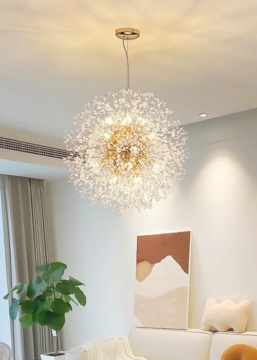 Kabinet Gold Firework Chandelier Hanging Pendant Ceiling Light 28x28x17cm - One Size Image 1