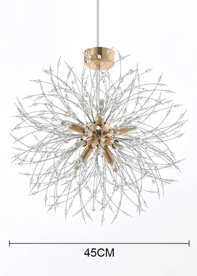 Kabinet Gold Firework Chandelier Hanging Pendant Ceiling Light 28x28x17cm