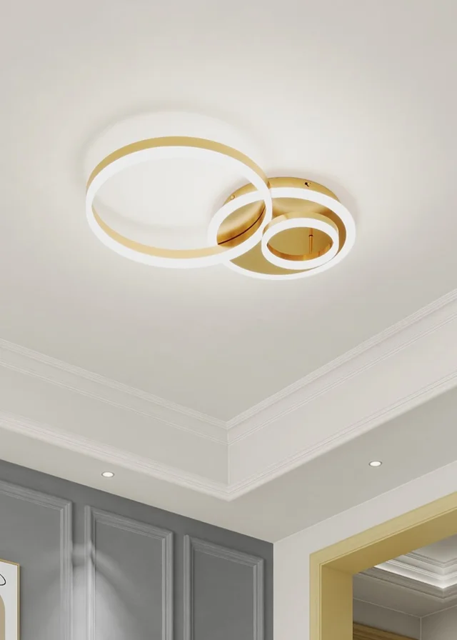 Kabinet Gold Classic Loops Energy Efficient LED Ceiling Light 45x45x12cm