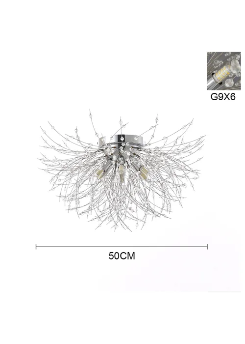 Kabinet Silver Sputnik Flush Mount Ceiling Light 50cm Dia - One Size Image 2