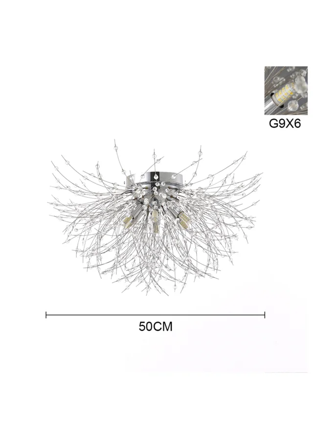 Kabinet Silver Sputnik Flush Mount Ceiling Light 50cm Dia