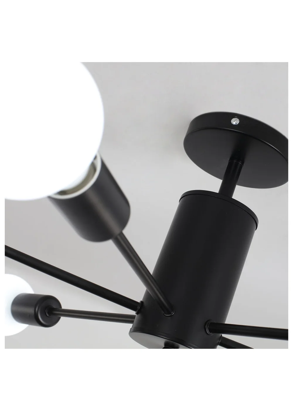 Kabinet Black Industrial Style 6-light Ceiling Light 37x14x15cm - One Size Image 5