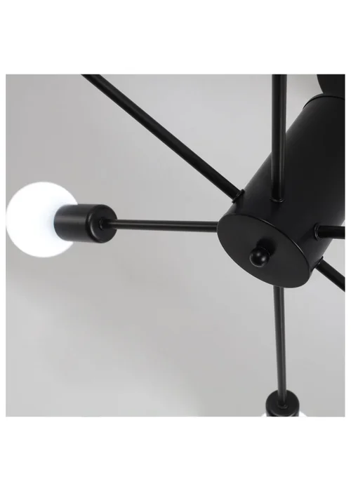 Kabinet Black Industrial Style 6-light Ceiling Light 37x14x15cm - One Size Image 4