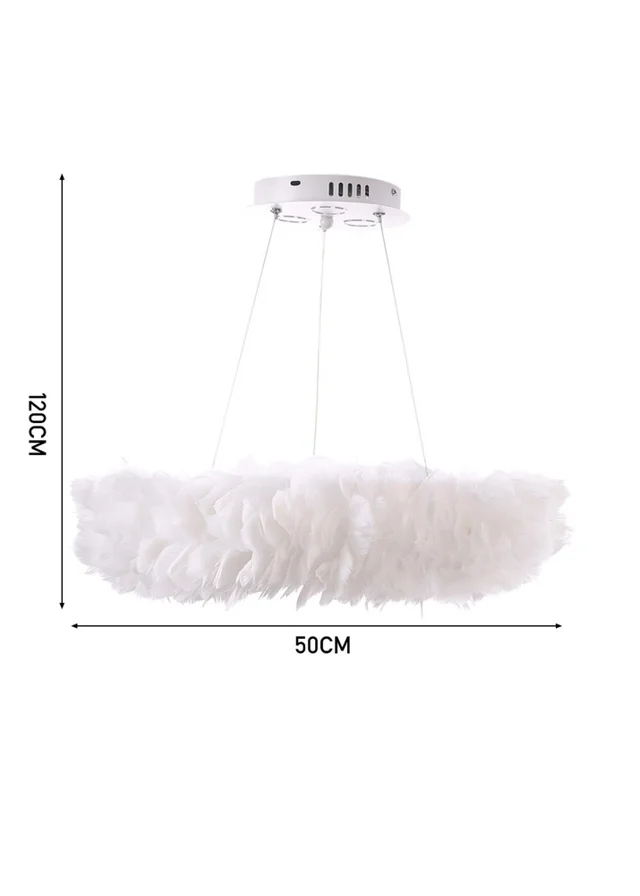 Kabinet White Chic Feather 6-light Pendant Light, 46x46x16cm