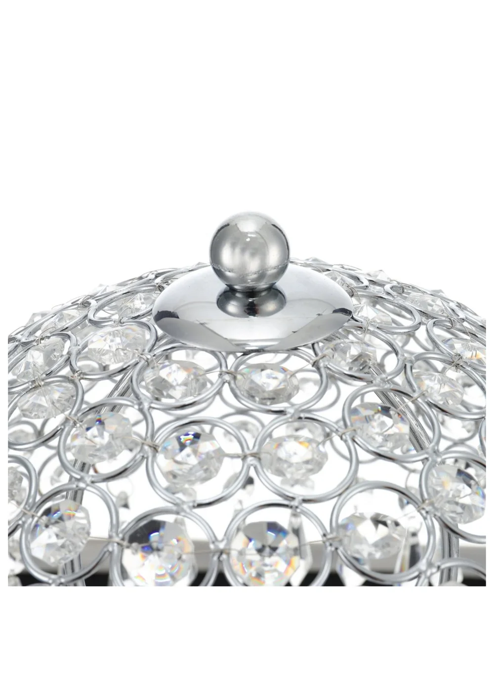 Kabinet Silver Umbrella Crystal Table Lamp 3 Colour Lights Polished 37x25x31cm - One Size Image 3