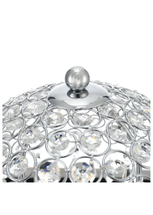 Kabinet Silver Umbrella Crystal Table Lamp 3 Colour Lights Polished 37x25x31cm - One Size Image 3