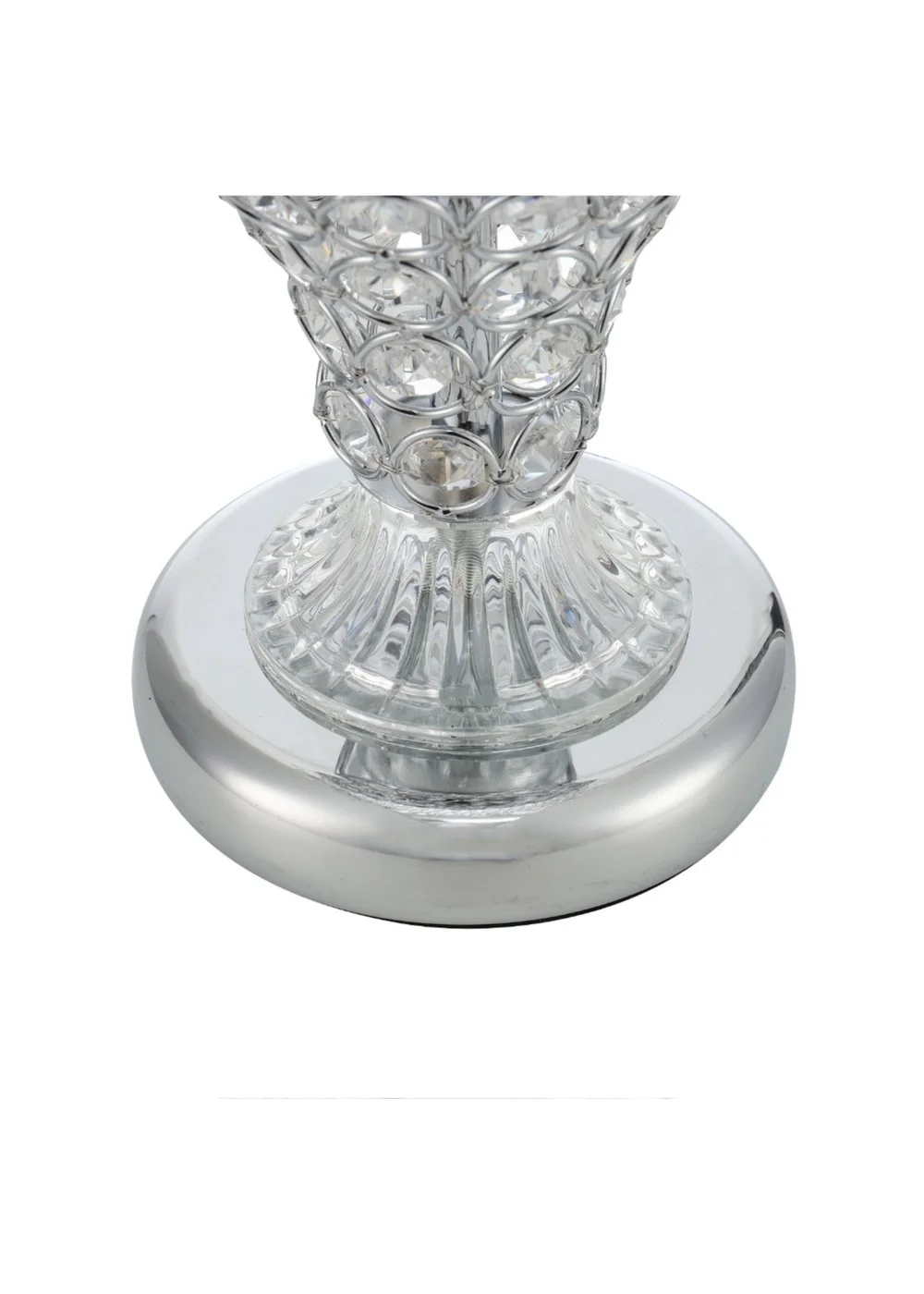 Kabinet Silver Umbrella Crystal Table Lamp 3 Colour Lights Polished 37x25x31cm - One Size Image 5