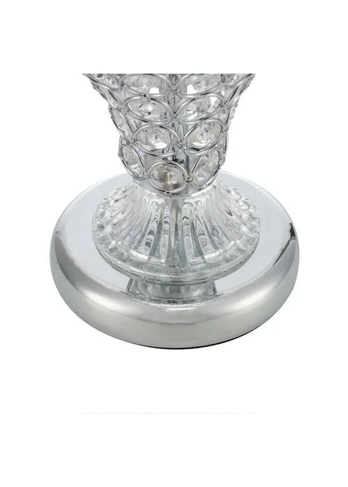 Kabinet Silver Umbrella Crystal Table Lamp 3 Colour Lights Polished 37x25x31cm - One Size Image 5