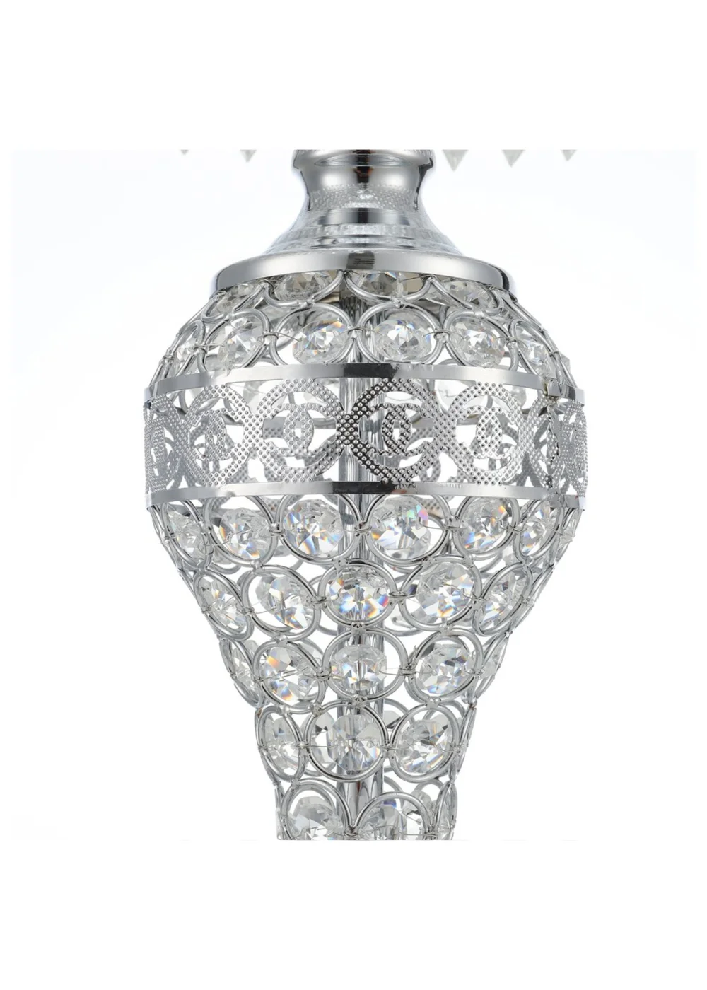 Kabinet Silver Umbrella Crystal Table Lamp 3 Colour Lights Polished 37x25x31cm - One Size Image 4