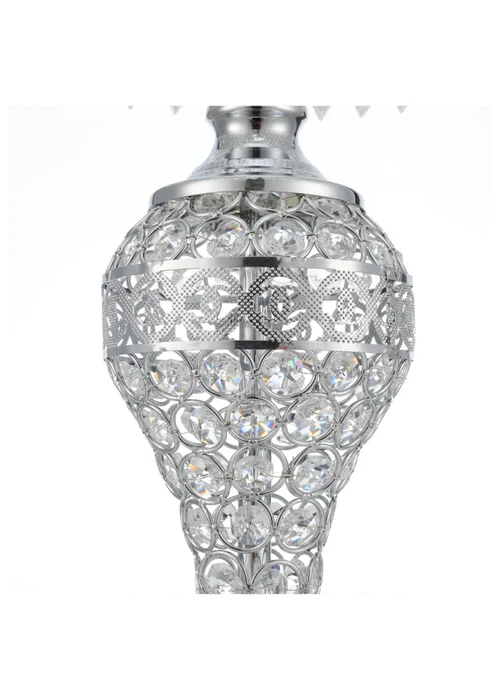 Kabinet Silver Umbrella Crystal Table Lamp 3 Colour Lights Polished 37x25x31cm - One Size Image 4