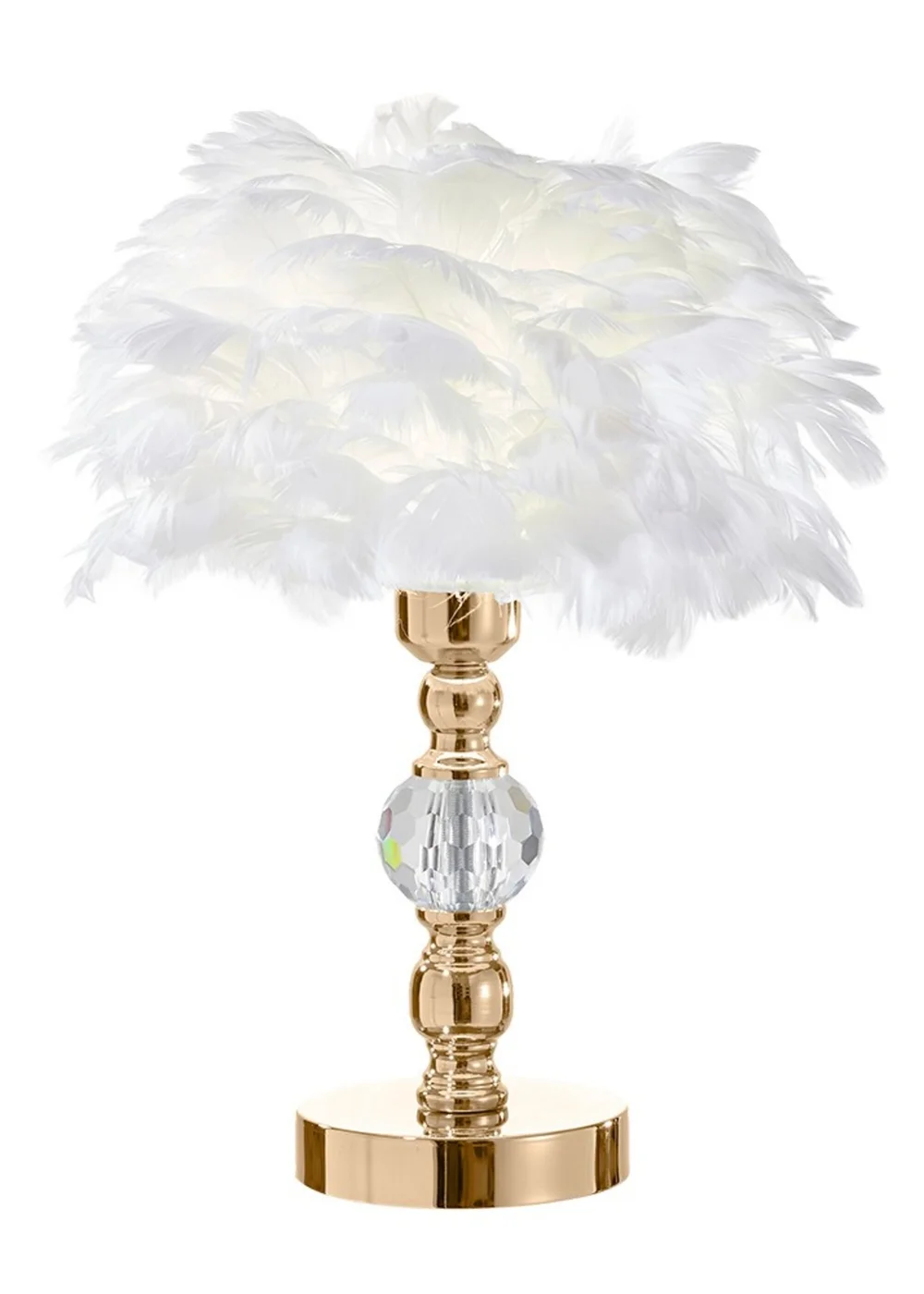 Kabinet Gold Feather Effect LED Table Lamp With 3 Colour Settings 25x25x38cm - One Size Image 1
