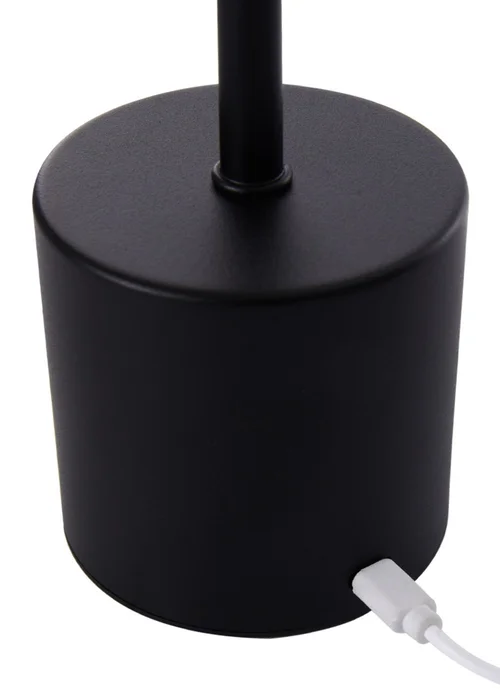 Kabinet Black Industrial-style Rechargeable Dimmable Table Lamp Night Light 9x9x36.5cm - One Size Image 5