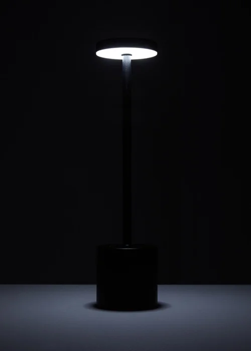 Kabinet Black Industrial-style Rechargeable Dimmable Table Lamp Night Light 9x9x36.5cm - One Size Image 4