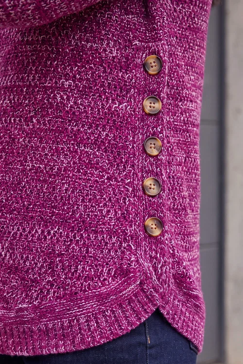 Roman Magenta Shimmer Curved Hem Jumper - 12 Image 4