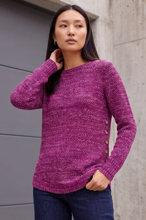 Roman Magenta Shimmer Curved Hem Jumper - 12 Image 1