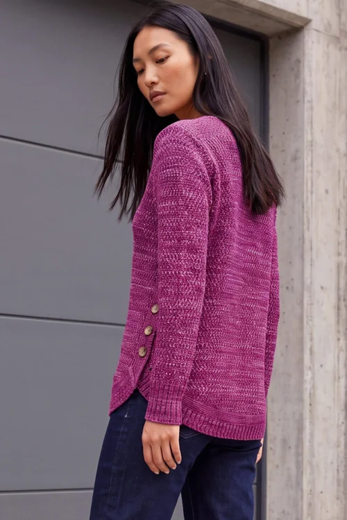 Roman Magenta Shimmer Curved Hem Jumper - 12 Image 3