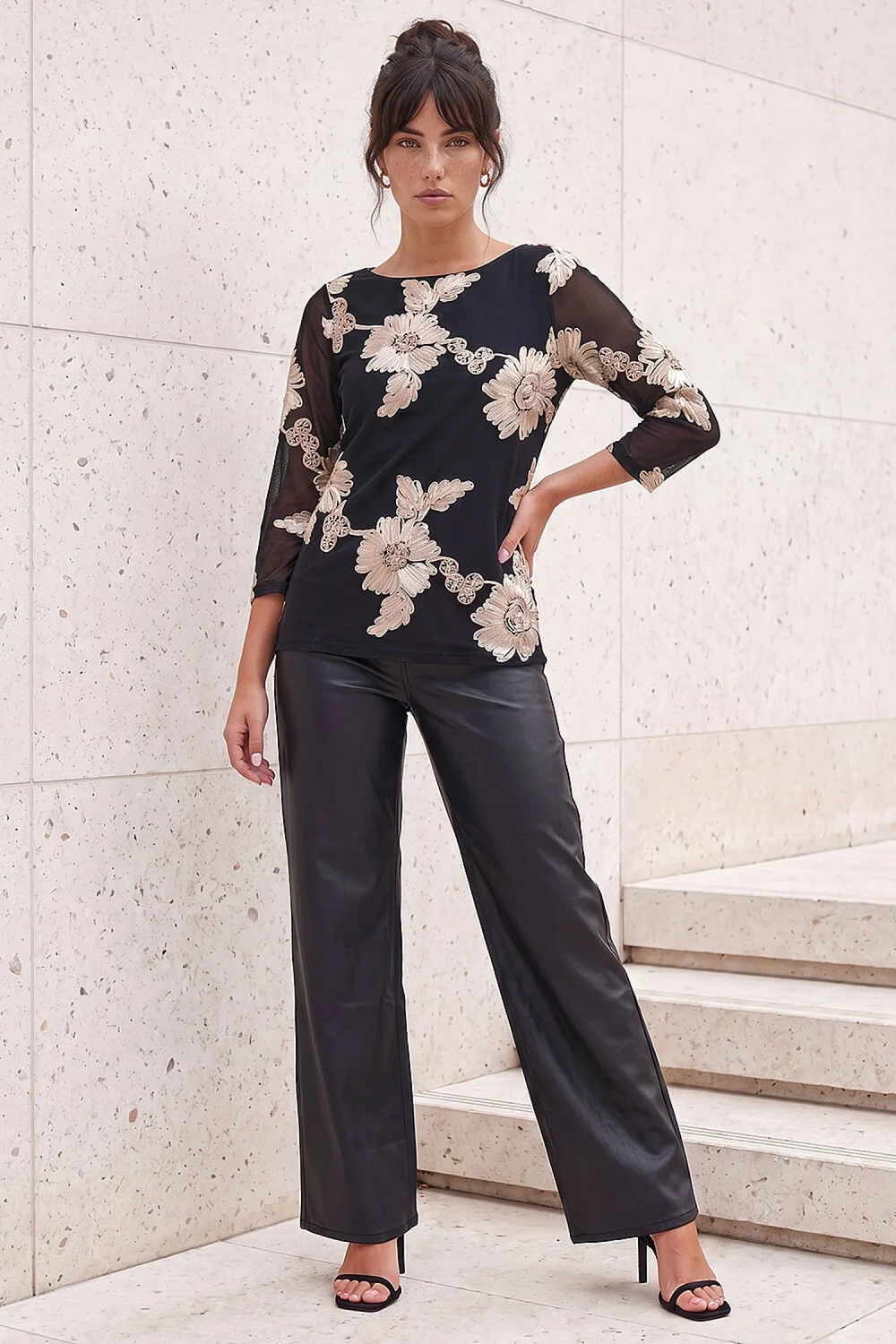 Roman Black Cornelli Texture Top - 16 Image 2