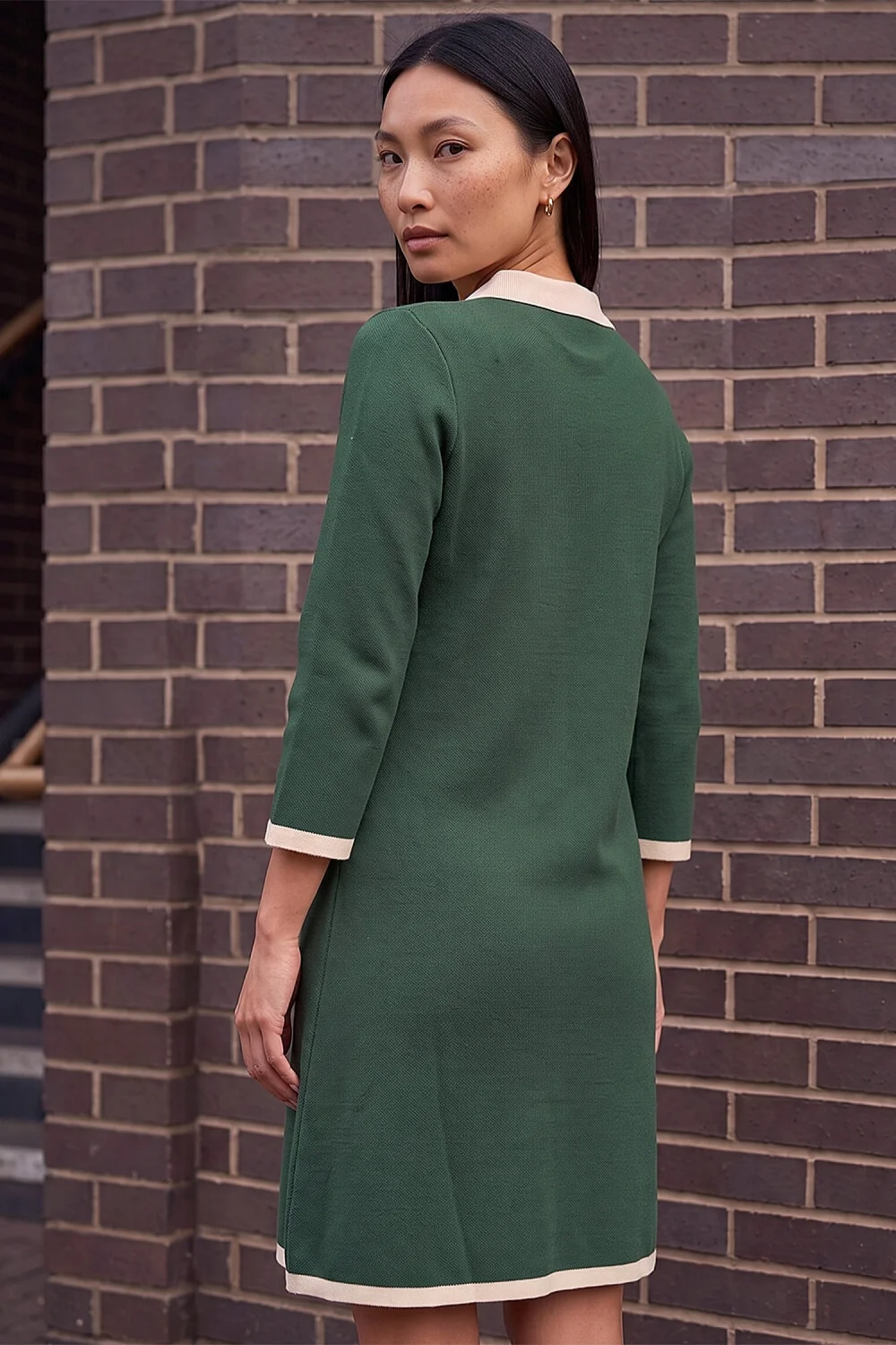 Roman Green Button Detail Knitted Dress - 10 Image 3