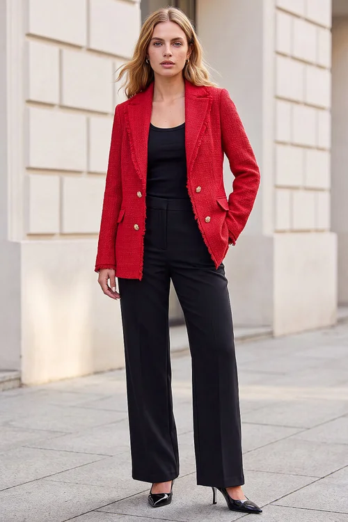 Roman Red Fray Mid Boucle Jacket - 10 Image 2