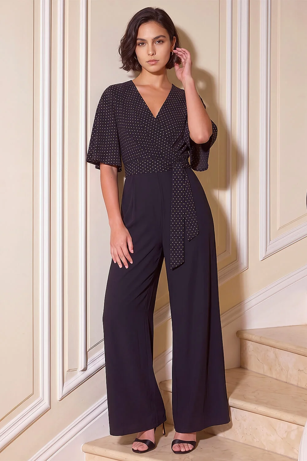 Roman Black Glitter Spot Jumpsuit - 10 Image 2