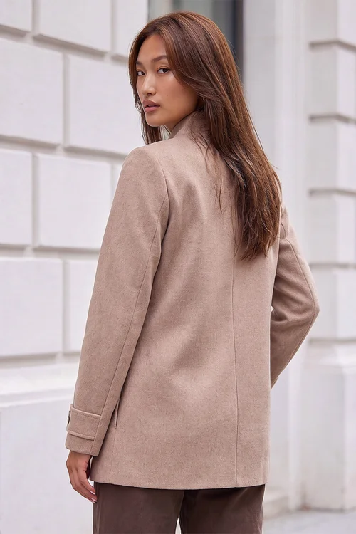 Roman Natural Funnel Neck Coat - 20 Image 4